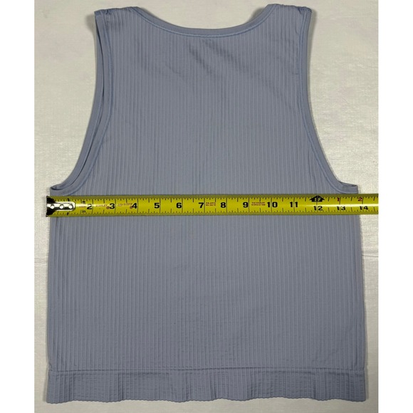 Anthropologie The Reegan Crew Neck Crop Racerback Seamless Tank Top Light Blue - Picture 5 of 7